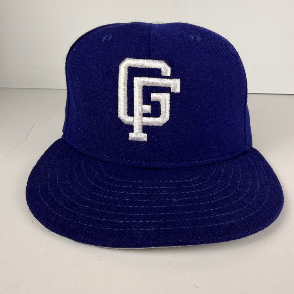 Vtg 90s New Era Great Falls Blue Dogers 100% Wool Made In USA Fitted Hat 7 3/8